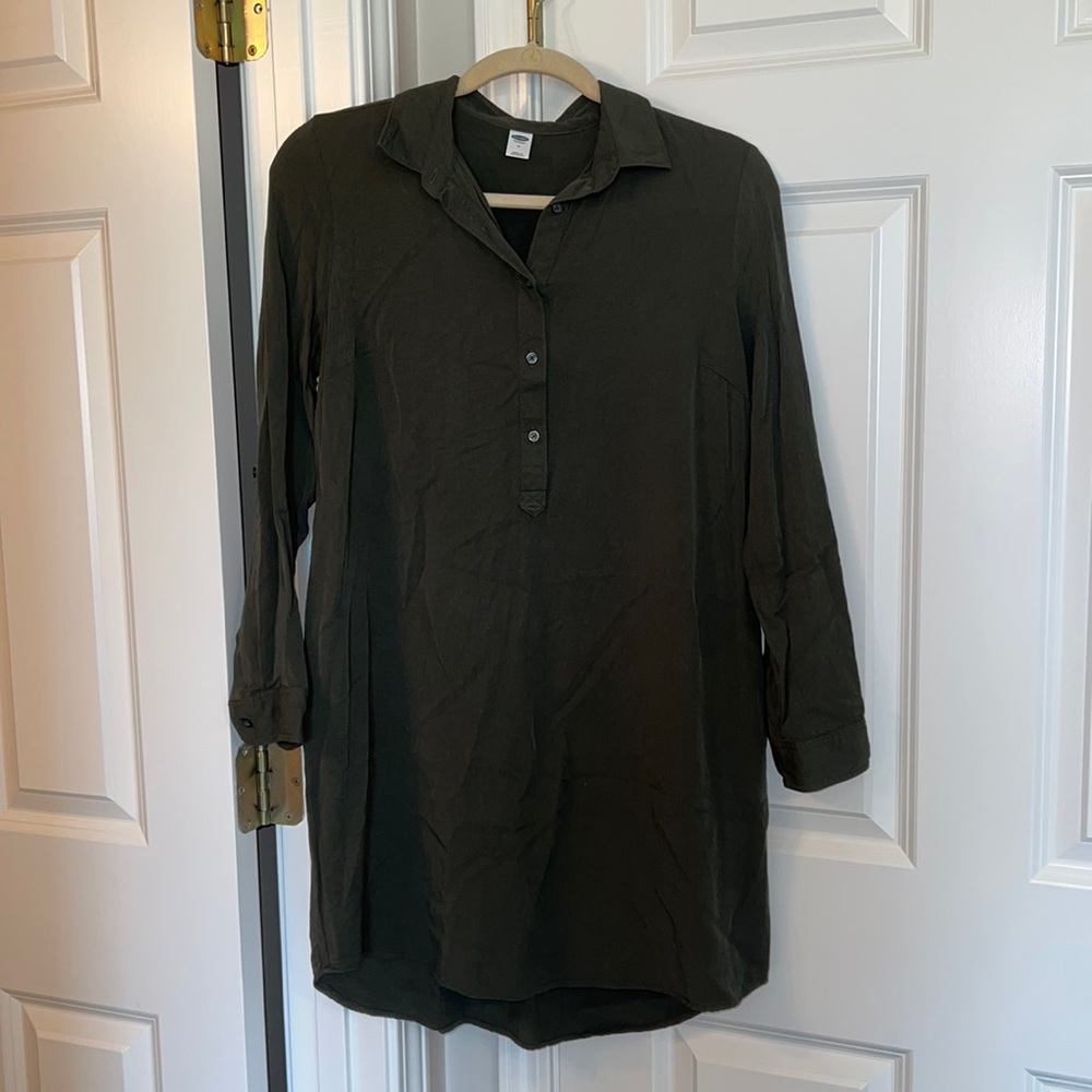 Army Green Shirt Dress - Old Navy - Medium - Good Condition